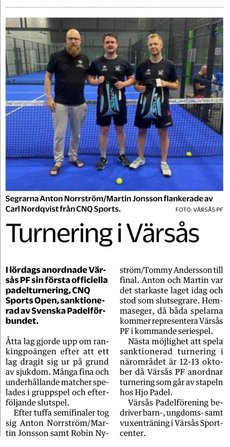 Sanktionerad padeltävling SLA